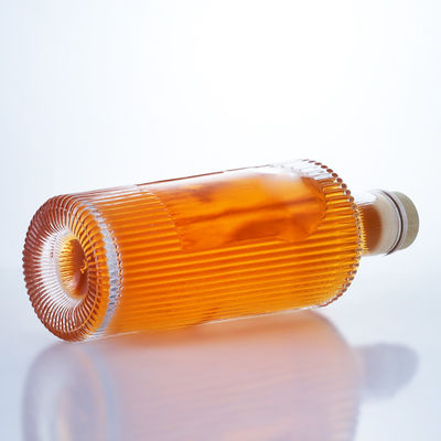 Botella de vidrio de sílex de diseño único de 700 ml para ginebra ron champán brandy whisky licor