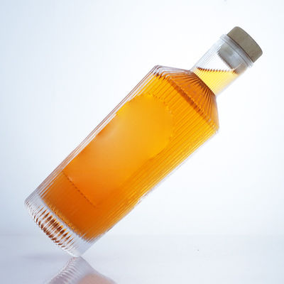 Botella de vidrio de sílex de diseño único de 700 ml para ginebra ron champán brandy whisky licor