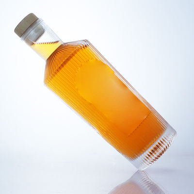 Botella de vidrio de sílex de diseño único de 700 ml para ginebra ron champán brandy whisky licor