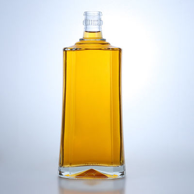 Logotipo personalizado Botella de vidrio de sílex transparente de 500 ml para ginebra ron champán brandy whisky licor