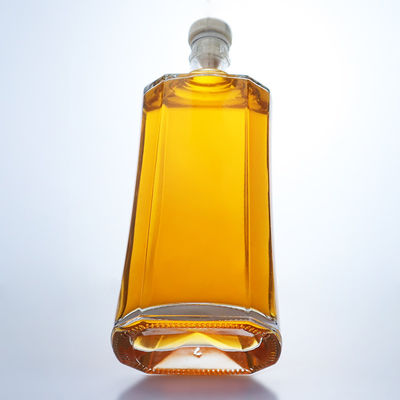 Logotipo personalizado Botella de vidrio de sílex transparente de 500 ml para ginebra ron champán brandy whisky licor