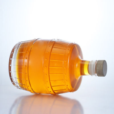 Botella de cristal de sílex transparente para ginebra ron champán brandy whisky diseño único