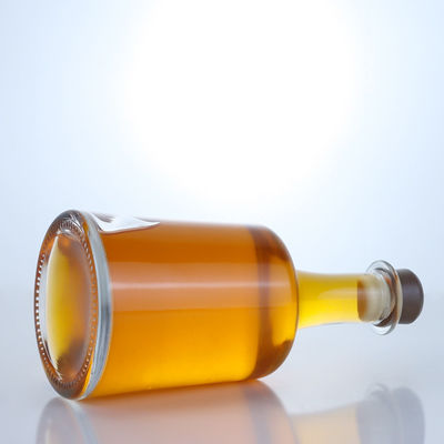 Botella de vidrio en forma de campana para ginebra, ron, champán, brandy, whisky, color claro o personalizado