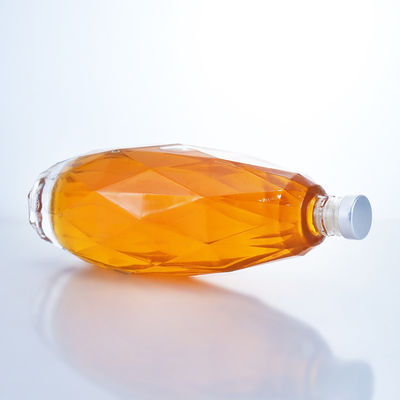 Botella de vidrio transparente de diseño único para Tequila Gin Rum Champagne Brandy Whisky 750ml