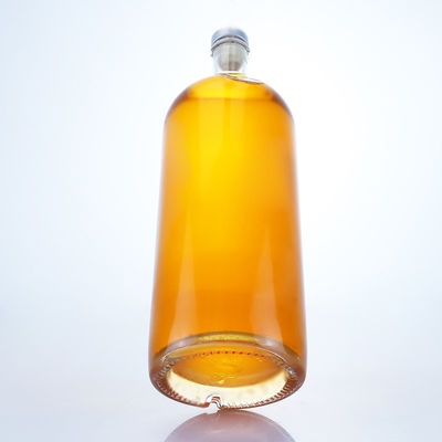 Tequila Vodka Rum Whisky Liquor Botella de vidrio con corcho de 1000 ml en forma de cilindro de sílex