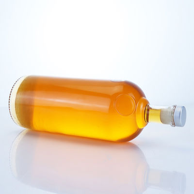 Tequila Vodka Rum Whisky Liquor Botella de vidrio con corcho de 1000 ml en forma de cilindro de sílex