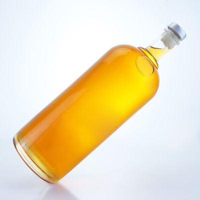 Tequila Vodka Rum Whisky Liquor Botella de vidrio con corcho de 1000 ml en forma de cilindro de sílex