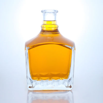Botella de vidrio de 750 ml para ginebra, ron, champán, brandy, whisky y licor