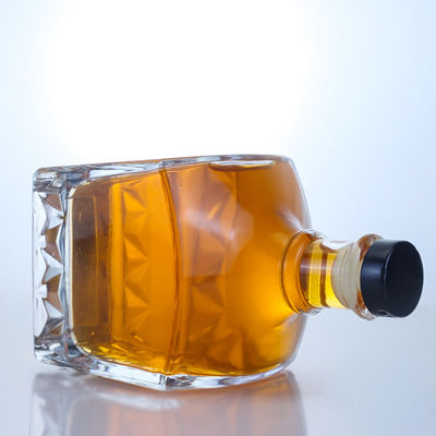 Botella de vidrio de 750 ml para ginebra, ron, champán, brandy, whisky y licor