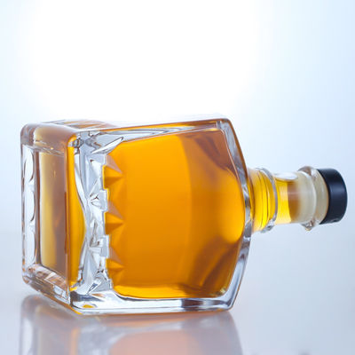 Botella de vidrio de 750 ml para ginebra, ron, champán, brandy, whisky y licor