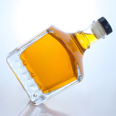 Botella de vidrio de 750 ml para ginebra, ron, champán, brandy, whisky y licor