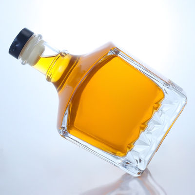 Botella de vidrio de 750 ml para ginebra, ron, champán, brandy, whisky y licor