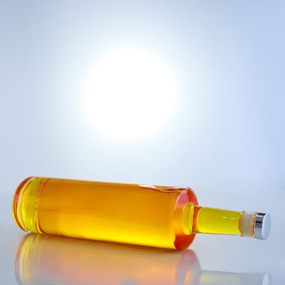 Botella de vidrio de sílex de 750 ml para champán, ginebra, ron, brandy, tequila, whisky, licor y corcho