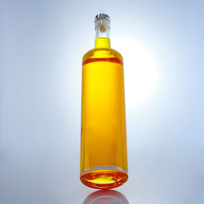 Botella de vidrio de sílex de 750 ml para champán, ginebra, ron, brandy, tequila, whisky, licor y corcho