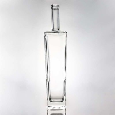 Material del cuerpo Vidrio botella de whisky en forma cuadrada de 1000 ml con sílex y corcho