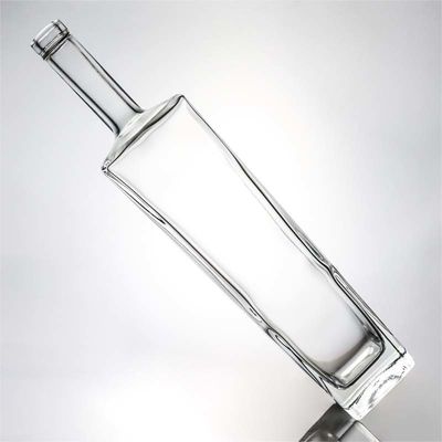 Material del cuerpo Vidrio botella de whisky en forma cuadrada de 1000 ml con sílex y corcho