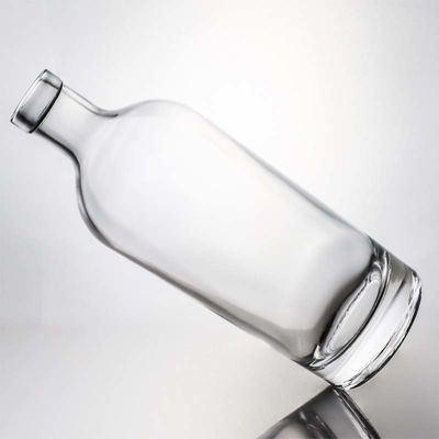 Botella de vidrio con corcho de madera con tapa de tornillo 750 ml 1000 ml de ginebra de sílex limpia, ron de champán y licor