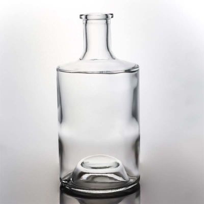 Botella de vidrio de 750 ml con corcho de madera para whisky