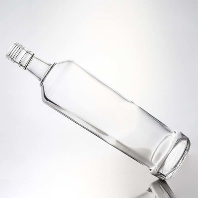 Decal de forma redonda personalizada 730 ml 1000 ml vacío de ginebra de piedra alta ron vodka whisky brandy licor botella de vidrio con tipo de sellado de corcho