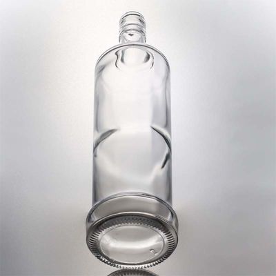 Decal de forma redonda personalizada 730 ml 1000 ml vacío de ginebra de piedra alta ron vodka whisky brandy licor botella de vidrio con tipo de sellado de corcho