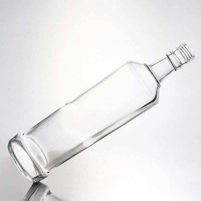 Decal de forma redonda personalizada 730 ml 1000 ml vacío de ginebra de piedra alta ron vodka whisky brandy licor botella de vidrio con tipo de sellado de corcho