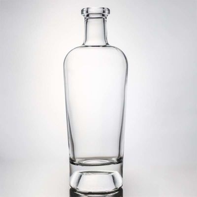 Logotipo personalizado 700ml 1000ml Limpio Flint Gin Rum Champagne Liquor Botella de vidrio con corcho