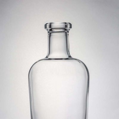 Logotipo personalizado 700ml 1000ml Limpio Flint Gin Rum Champagne Liquor Botella de vidrio con corcho