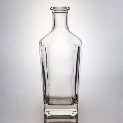 Botella de tequila de cristal de sílex con corcho con logotipo personalizado 700ml 800ml 1000ml vacía