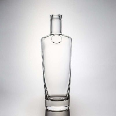 Tequila Bebidas industriales Botella de vidrio de sílex transparente con corcho de madera 700 ml 500 ml 1000 ml