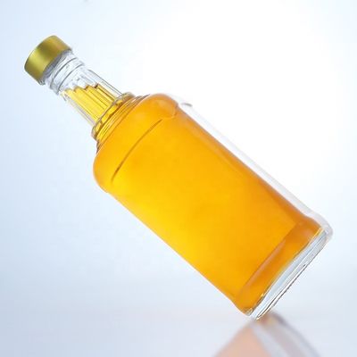 Material del cuello Vidrio claro 500ml 700ml 750ml Botella de vidrio de sílex para vodka Gin Rum