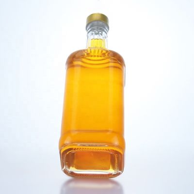 Material del cuello Vidrio claro 500ml 700ml 750ml Botella de vidrio de sílex para vodka Gin Rum