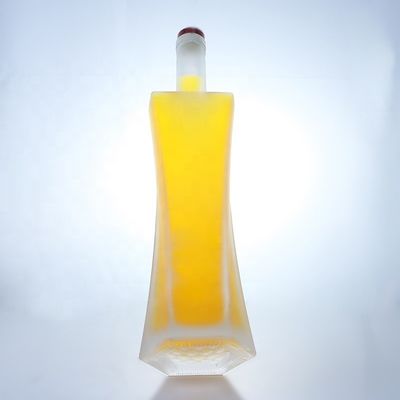 Botellas de vidrio de vodka y whisky de 750 ml con corcho para almacenamiento de bebidas