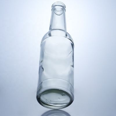 Flint Glass 276ml Brandy Vodka Tequila Botella de vidrio con corcho para el cuerpo Material de vidrio