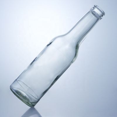 Flint Glass 276ml Brandy Vodka Tequila Botella de vidrio con corcho para el cuerpo Material de vidrio