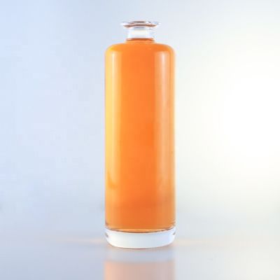 Botella única de vidrio de sílex redondo de 750 ml con logotipo personalizado y corcho