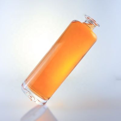 Botella única de vidrio de sílex redondo de 750 ml con logotipo personalizado y corcho