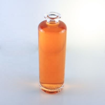 Botella única de vidrio de sílex redondo de 750 ml con logotipo personalizado y corcho