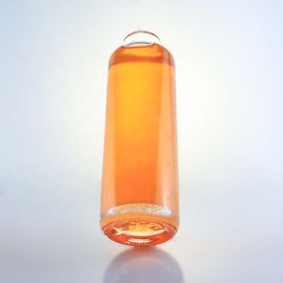Botella única de vidrio de sílex redondo de 750 ml con logotipo personalizado y corcho