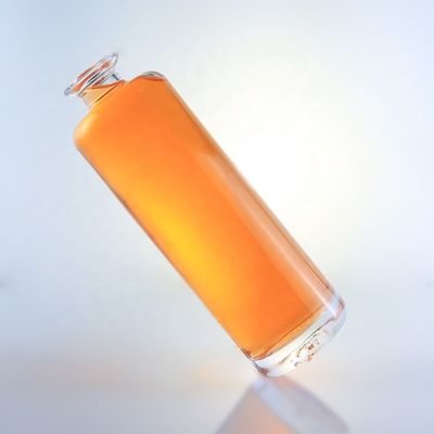 Botella única de vidrio de sílex redondo de 750 ml con logotipo personalizado y corcho