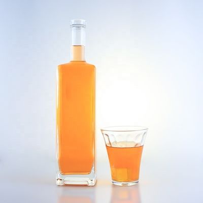 Botella de vidrio de fondo grueso de 750 ml para bebidas alcohólicas bebidas vinos whisky vodka gin