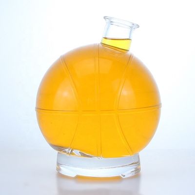 Botella de vidrio de licor transparente de 350 ml para whisky, ron y ginebra