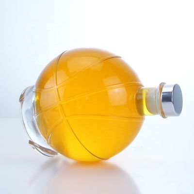 Botella de vidrio de licor transparente de 350 ml para whisky, ron y ginebra