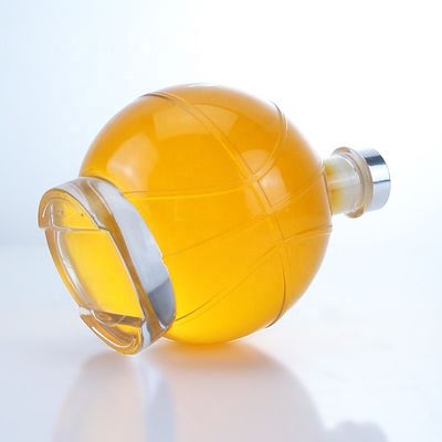 Botella de vidrio de licor transparente de 350 ml para whisky, ron y ginebra