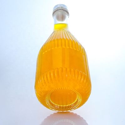 Flint Glass 500ml 750ml 1000ml Botella de whisky de vodka con forma especial con logotipo personalizado