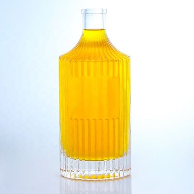 Botella de vidrio vacío transparente de 500 ml 750 ml 1000 ml para vodka, ginebra, ron, whisky y brandy