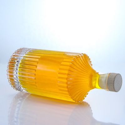 Botella de vidrio vacío transparente de 500 ml 750 ml 1000 ml para vodka, ginebra, ron, whisky y brandy