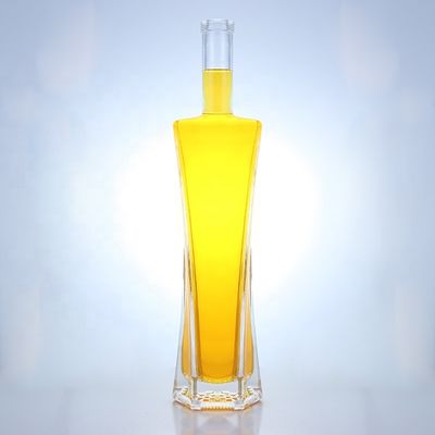 Botella de vidrio transparente de 500 ml 750 ml 1000 ml con tapa de tornillo Material de base para bebidas industriales Vidrio