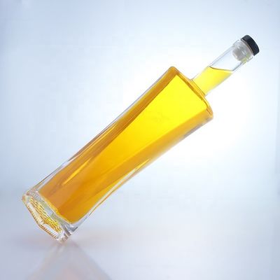 Botella de vidrio transparente de 500 ml 750 ml 1000 ml con tapa de tornillo Material de base para bebidas industriales Vidrio