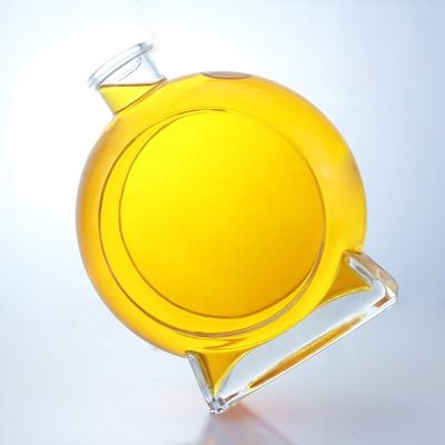 Botella de vidrio vacía de corcho de fondo grueso para ginebra, whisky, ron, tequila y brandy