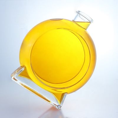 Botella de vidrio vacía de corcho de fondo grueso para ginebra, whisky, ron, tequila y brandy